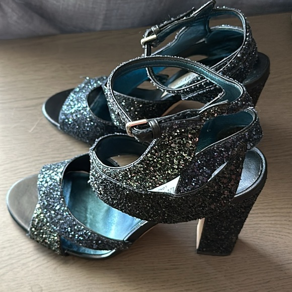 Jimmy Choo Falcon 100 Coarse Glitter Sandals - Picture 3 of 15